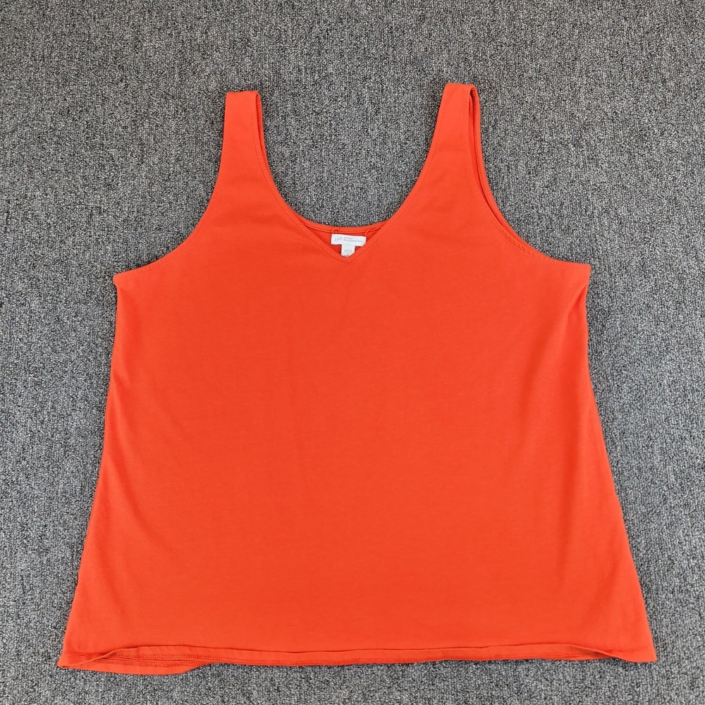 J. Jill Minimalist Reversible Tank Top Women 3X Orange Cotton Stretch V-Neck
